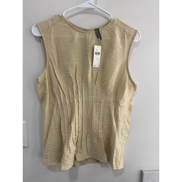 Anthropologie The Della Pleated-Waist Shell Top | Ivory | Size Large NWT - Picture 3 of 10